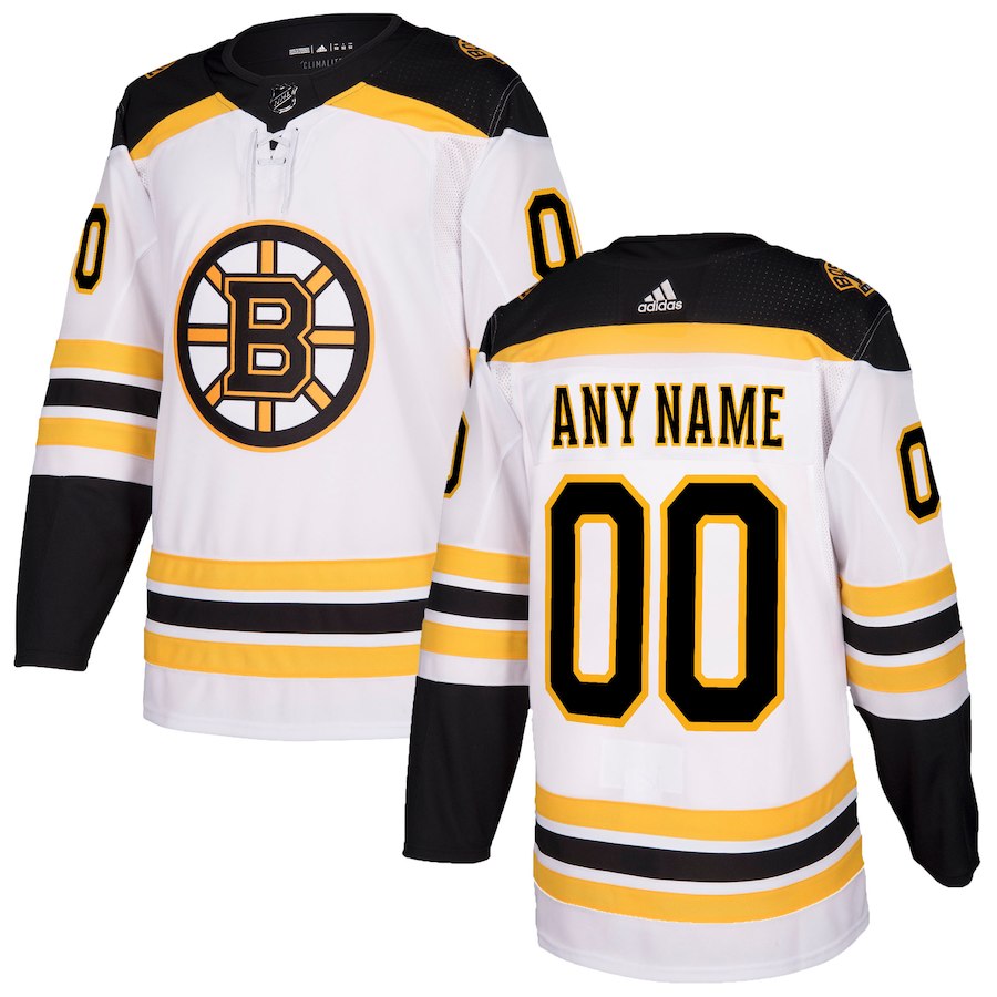 Men NHL adidas Boston Bruins White Authentic Custom Jersey
